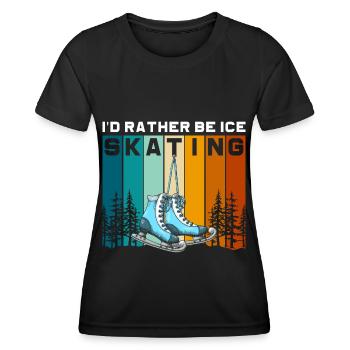 Eislaufen Schlittschuhe Kälte Eislauf - Frauen Funktions-T-Shirt - Schwarz - Vorne - AI Model Female 172 light (172cm)