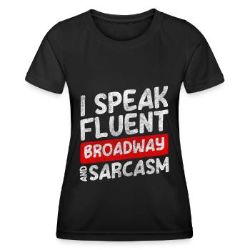 Rideau de jeu de performance théâtrale - T-shirt sport Femme - noir - Devant - AI Model Female 172 light (172cm)