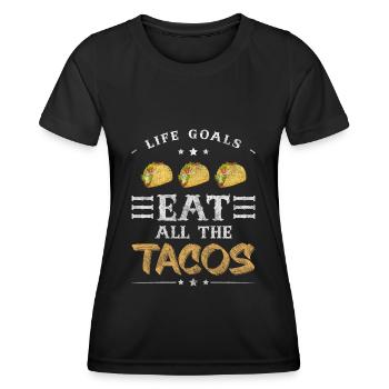 Restaurant Gastronomique Buffet - T-shirt sport Femme - noir - Devant - AI Model Female 172 light (172cm)