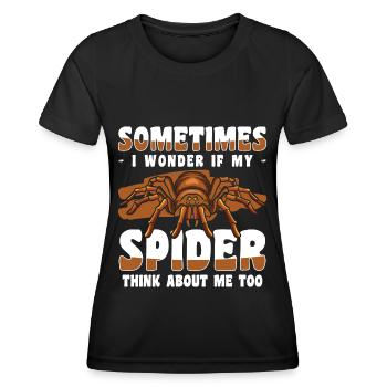 Spider Web Crawling - Women's Functional T-Shirt - black - Front - AI Model Female 172 light (172cm)