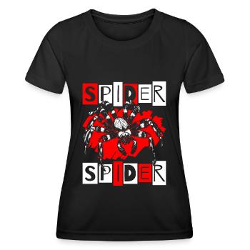 Spinne Natur Arachniden Acht Augen - Frauen Funktions-T-Shirt - Schwarz - Vorne - AI Model Female 172 light (172cm)