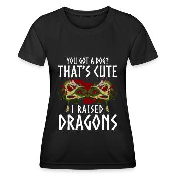 Drachen Fabelwesen Bücher - Frauen Funktions-T-Shirt - Schwarz - Vorne - AI Model Female 172 light (172cm)