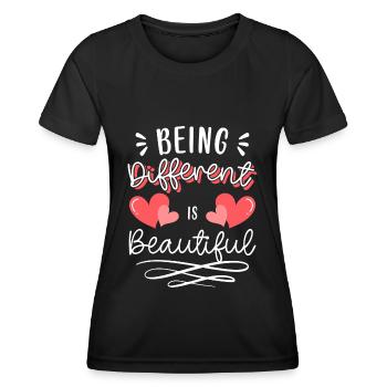 Différents, fiers, différents - T-shirt sport Femme - noir - Devant - AI Model Female 172 light (172cm)