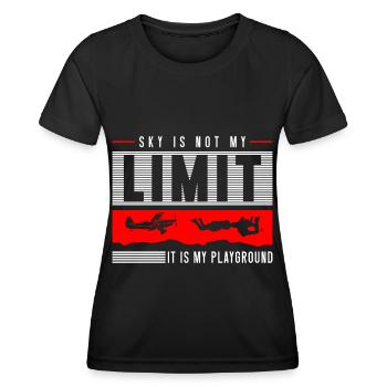 Skydiving Jump Extreme Sports Paraglider - Women's Functional T-Shirt - black - Front - AI Model Female 172 light (172cm)