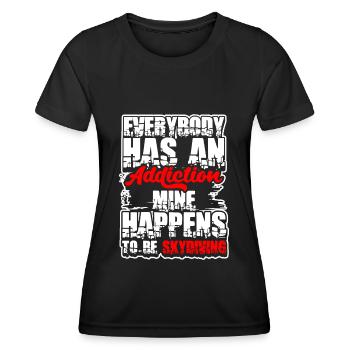 Skydiving Jump Sport - Women's Functional T-Shirt - black - Front - AI Model Female 172 light (172cm)