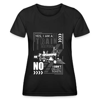 Conducteur de train Train Leading - T-shirt sport Femme - noir - Devant - AI Model Female 172 light (172cm)