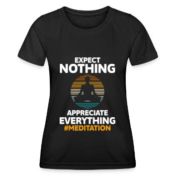 Yoga Bouddhisme Namaste Conscience - T-shirt sport Femme - noir - Devant - AI Model Female 172 light (172cm)