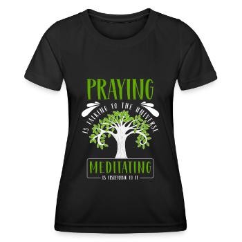 Yoga Zen Achtsamkeit - Frauen Funktions-T-Shirt - Schwarz - Vorne - AI Model Female 172 light (172cm)
