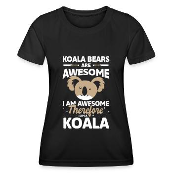 Eucalyptus, Animaux, Doux, Zoo - T-shirt sport Femme - noir - Devant - AI Model Female 172 light (172cm)