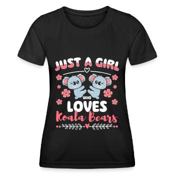 Koala Beuteltier Zoo - Frauen Funktions-T-Shirt - Schwarz - Vorne - AI Model Female 172 light (172cm)