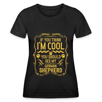 Service de protection des chiens de garde - T-shirt sport Femme - noir - Devant - AI Model Female 172 light (172cm)