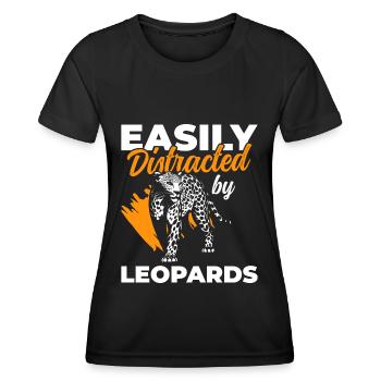 Leopard Hunting Big Cat Animal - Women's Functional T-Shirt - black - Front - AI Model Female 172 light (172cm)