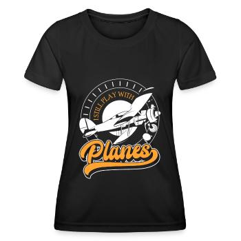 Modellflug Hobby Hobbypilot Testpilot - Frauen Funktions-T-Shirt - Schwarz - Vorne - AI Model Female 172 light (172cm)