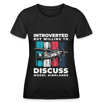 Modellbauer Modellfliegen Hobbypilot Flieger - Frauen Funktions-T-Shirt - Schwarz - Vorne - AI Model Female 172 light (172cm)