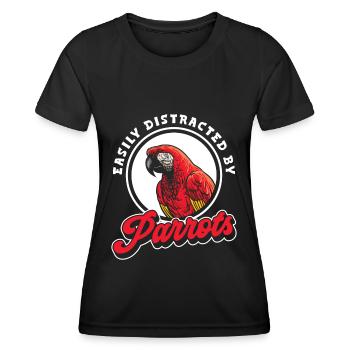 Plumes de perroquet Habitat Espèces d’oiseaux - T-shirt sport Femme - noir - Devant - AI Model Female 172 light (172cm)