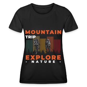 Bergsteigen Felsen Natur - Frauen Funktions-T-Shirt - Schwarz - Vorne - AI Model Female 172 light (172cm)