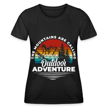 Bergsteiger Kletterer Sportklettern Outdoor - Frauen Funktions-T-Shirt - Schwarz - Vorne - AI Model Female 172 light (172cm)