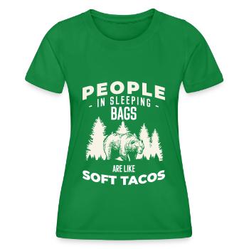 Wilderness Claws Valhalla Hibernation - Women's Functional T-Shirt - kelly green - Front - AI Model Female 172 dark (172cm)