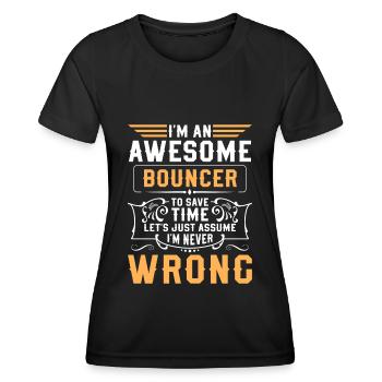 Security Tür Breit Party - Frauen Funktions-T-Shirt - Schwarz - Vorne - AI Model Female 172 light (172cm)