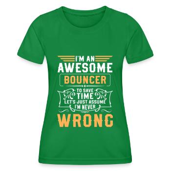 Security Tür Breit Party - Frauen Funktions-T-Shirt - Kelly Green - Vorne - AI Model Female 172 dark (172cm)