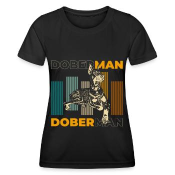 Dobermann Rassehund Hundetraining - Frauen Funktions-T-Shirt - Schwarz - Vorne - AI Model Female 172 light (172cm)