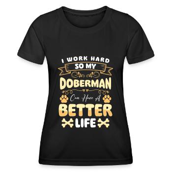 Hund Hundebesitzer Hundeliebe Schutzhund - Frauen Funktions-T-Shirt - Schwarz - Vorne - AI Model Female 172 light (172cm)