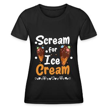 Eiscreme Eisdiele Softeis - Frauen Funktions-T-Shirt - Schwarz - Vorne - AI Model Female 172 light (172cm)