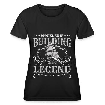 Maquette de bateau miniature télécommandée - T-shirt sport Femme - noir - Devant - AI Model Female 172 light (172cm)