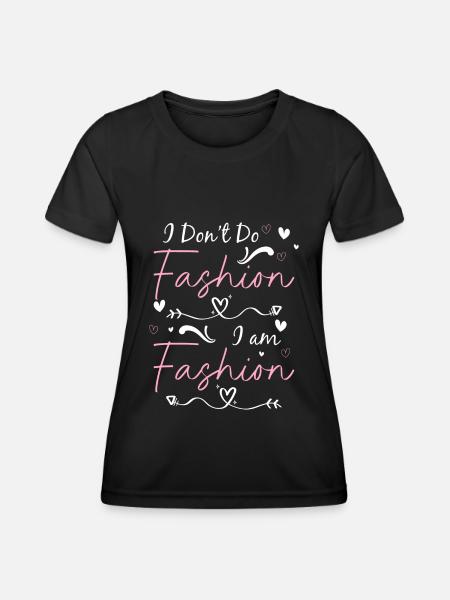 Mode Kleidung Trend - Frauen Funktions-T-Shirt - Schwarz