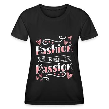 Shopping Modisch Modequeen Trendsetter - Frauen Funktions-T-Shirt - Schwarz - Vorne - AI Model Female 172 light (172cm)