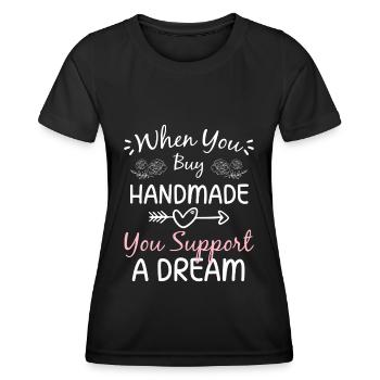 Défilé de mode Shopping Style - T-shirt sport Femme - noir - Devant - AI Model Female 172 light (172cm)