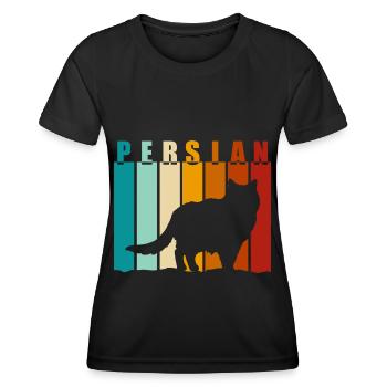 Perser Stubentiger Kätzchen Katzenlady - Frauen Funktions-T-Shirt - Schwarz - Vorne - AI Model Female 172 light (172cm)