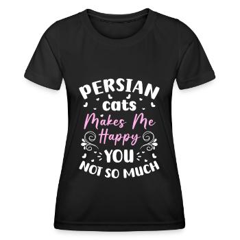 Katze Katzendame Katzenfreund - Frauen Funktions-T-Shirt - Schwarz - Vorne - AI Model Female 172 light (172cm)