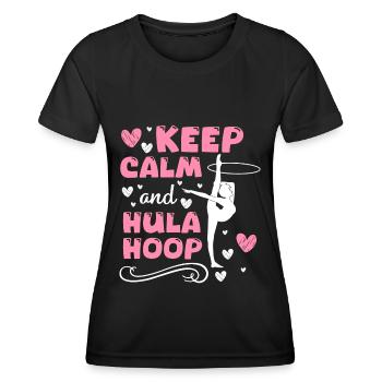 Motivation de l’entraînement Hulahoop - T-shirt sport Femme - noir - Devant - AI Model Female 172 light (172cm)