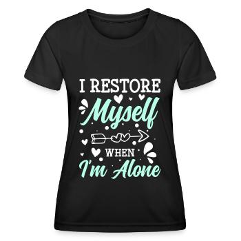 Antisozial Sarkasmus Schüchternheit Asozial - Frauen Funktions-T-Shirt - Schwarz - Vorne - AI Model Female 172 light (172cm)