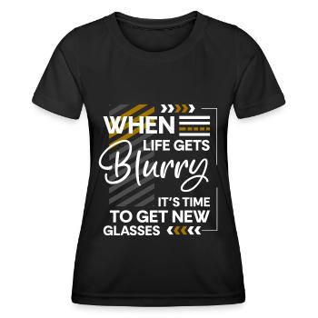 Porteur de lunettes Serpent à lunettes Opticien Optics - T-shirt sport Femme - noir - Devant - AI Model Female 172 light (172cm)