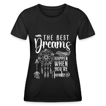 Dreaming Spiritual Motivation Esotericism - Women's Functional T-Shirt - black - Front - AI Model Female 172 light (172cm)