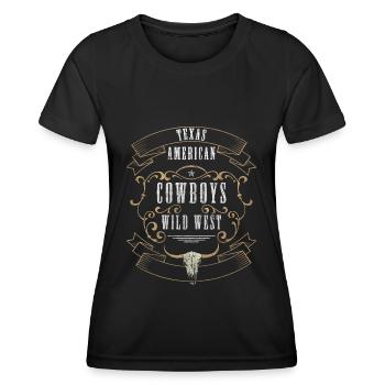 Western Revolver Westernmeister Country - Frauen Funktions-T-Shirt - Schwarz - Vorne - AI Model Female 172 light (172cm)
