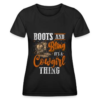 Cowboy Lasso Desert Bandit - Women's Functional T-Shirt - black - Front - AI Model Female 172 light (172cm)