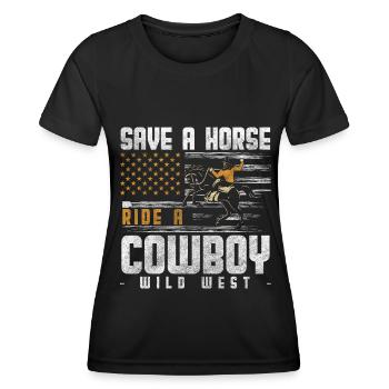 Cowboy Revolver Westernmeister Amerika - Frauen Funktions-T-Shirt - Schwarz - Vorne - AI Model Female 172 light (172cm)