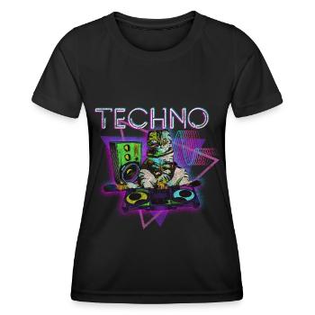 Techno Electro Party Techno Fan - Women's Functional T-Shirt - black - Front - AI Model Female 172 light (172cm)