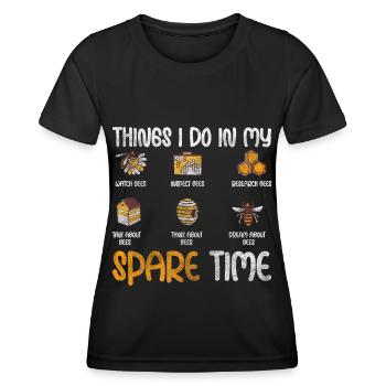 Bee Honeycomb Insect Wasp - Women's Functional T-Shirt - black - Front - AI Model Female 172 light (172cm)