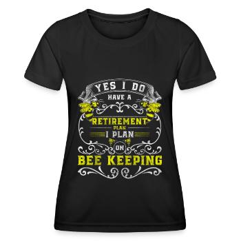 Abeille mellifère Reproduction Pollinisation en nid d’abeille - T-shirt sport Femme - noir - Devant - AI Model Female 172 light (172cm)