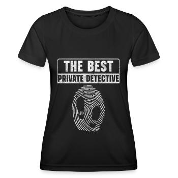 Détective, Piste Chaude, Nez, Agent Secret - T-shirt sport Femme - noir - Devant - AI Model Female 172 light (172cm)