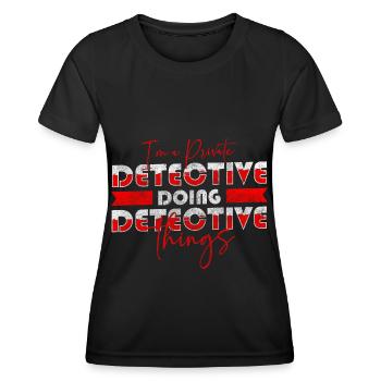 Des fouineurs enquêtent sur un agent secret - T-shirt sport Femme - noir - Devant - AI Model Female 172 light (172cm)