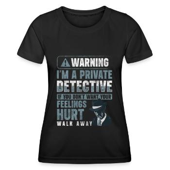 Privatdetektiv Hinweis Inspektor - Frauen Funktions-T-Shirt - Schwarz - Vorne - AI Model Female 172 light (172cm)
