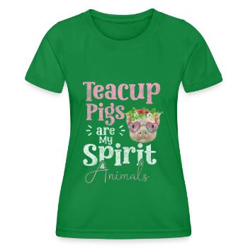 Minischwein Haustier Züchter Herz - Frauen Funktions-T-Shirt - Kelly Green - Vorne - AI Model Female 172 dark (172cm)