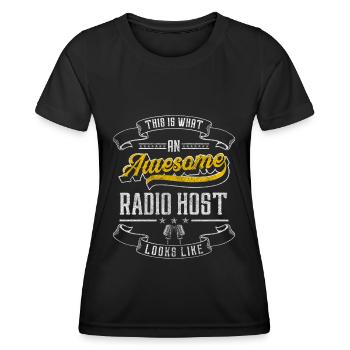 Fréquence vocale de l’émission de radio - T-shirt sport Femme - noir - Devant - AI Model Female 172 light (172cm)