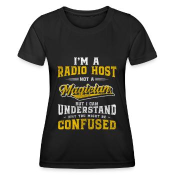 Moderator Show Funkwelle Ansage - Frauen Funktions-T-Shirt - Schwarz - Vorne - AI Model Female 172 light (172cm)