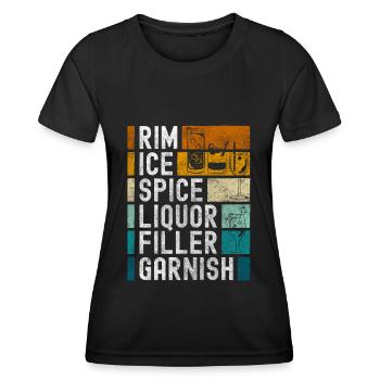 Cocktail Getränke Trinken Drink - Frauen Funktions-T-Shirt - Schwarz - Vorne - AI Model Female 172 light (172cm)